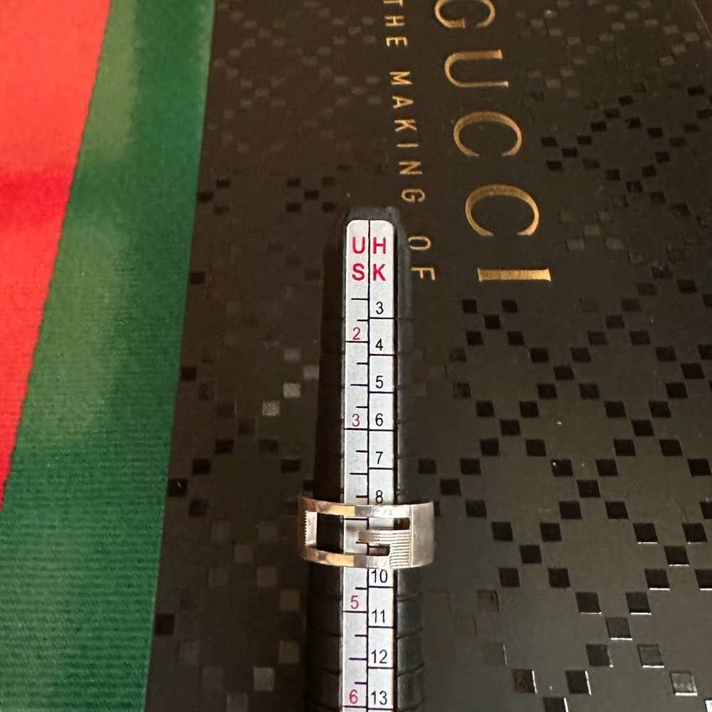 GUCCI G Logo SZ 4.5 US Sterling Silver Band 925 Wide Ring - Picture 3 of 16